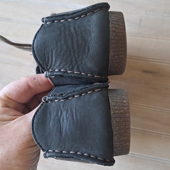 Clarks Janey Mae Blk Leather Oxford Flats  Gum Sole Lace Up Comfort Lightweight - Picture 4 of 11